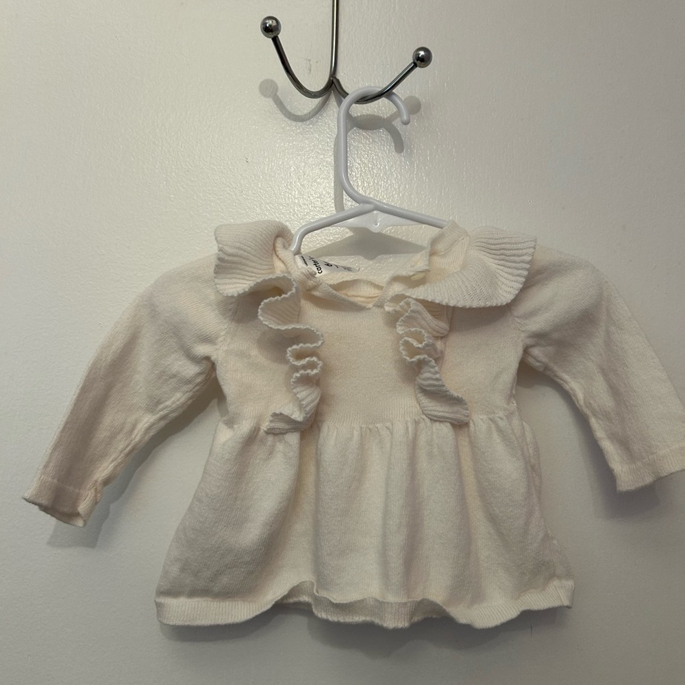 Carter's Cream Ruffled Sweater - Picture 4 of 6